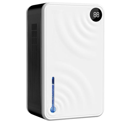 Dezumidificator Compact Elindor® pentru Aer Casa, Rezervor 3500ml, Ultra Silentios 35dB, Oprire Automata, Filtru Detasabil, 2 Trepte Viteza,7 Lumini LED, Perfect pentru Dormitor, Baie, Living, Ajuta la Prevenirea Formarii Mucegaiului, 21 x 12 x 35 cm, Alb