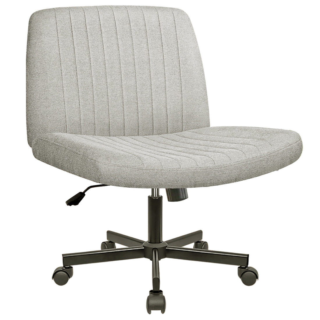 Scaun Birou Ergonomic Elindor® Rotativ 360°, fara Manere, cu Spatar Design Compact, Confortabil, Scaune in Stil Modern cu Roti, Picioare Metalice, Reglaj Balansare, Inaltime Ajustabila, 56 × 67 × 92 cm, Gri