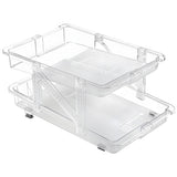 Organizator Bauturi Elindor® pentru Frigider, Dulap sau Blat, 10-11 Doze de 330-500 ml, 2 Nivele, Ajustabil, Antiderapant, Potrivit si pentru Iaurt,32 x 23.5 x 16.5 cm, Transparent