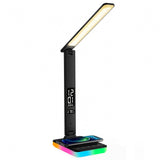 Lampa de Birou Elindor® Negara cu LED Integrat, Incarcare USB, cu Incarcare Rapida Telefon, 3 Moduri Lumina Camera Rece/Cald, Comanda prin Buton, Veioza Pliabila cu Brat Reglabil, Compacta si Portabila, pentru Birou, Dormitor, Hol, Living, 36.5 cm