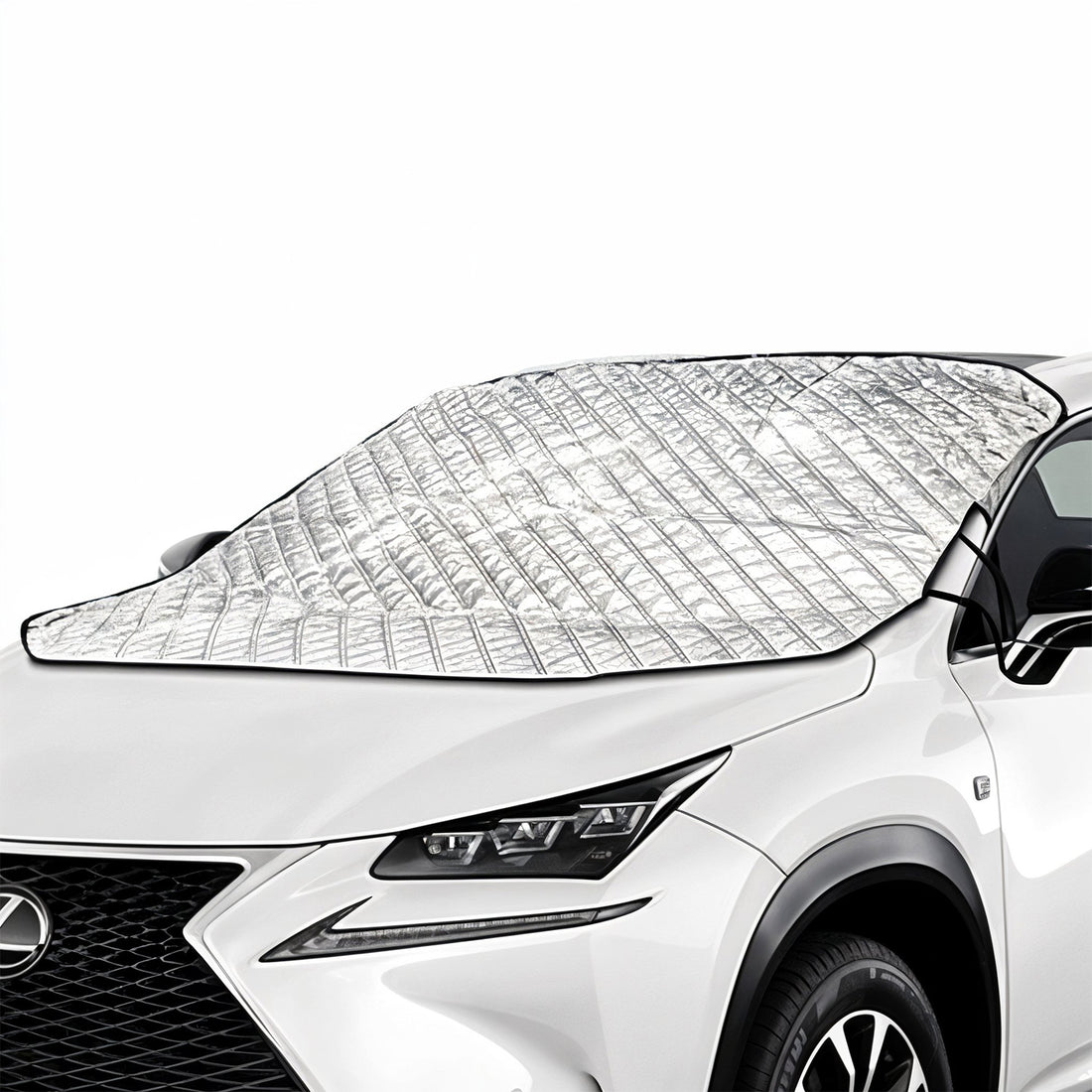 Parasolar Auto Elindor® pentru Parbriz, Magnetic cu 3 Magneti si Aripi Laterale, Material cu 4 Straturi, Universal, Folie pentru Protectie Soare, Anti-inghet, Pliabil, Usor de Depozitat, Accesorii Masina Exterior, 157 x 126 cm, Argintiu