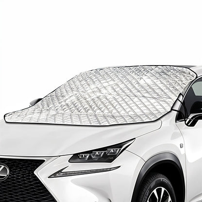 Parasolar Auto Elindor® pentru Parbriz, Magnetic cu 3 Magneti si Aripi Laterale, Material cu 4 Straturi, Universal, Folie pentru Protectie Soare, Anti-inghet, Pliabil, Usor de Depozitat, Accesorii Masina Exterior, 157 x 126 cm, Argintiu