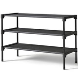 Organizator pentru Pantofi Elindor® Pantofar cu 3 Nivele Mari, Fara Gauri, Suport Metalic pentru Papuci, Dulap Hol, Dormitor, Economisire Spatiu, Depozitare Incaltaminte, 30 × 70 × 47 cm, Negru