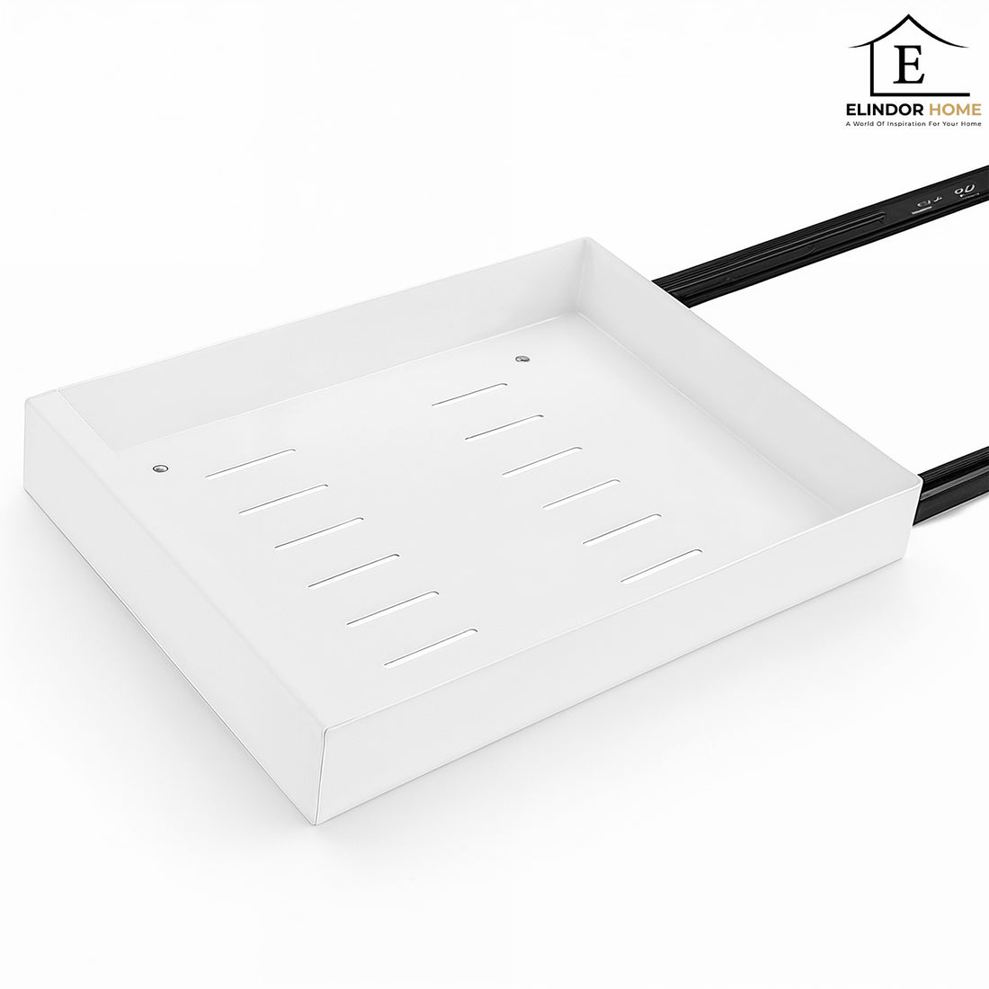 Organizator Multifunctional Elindor® Tip Sertar, cu Adeziv, Suport Metalic Dulap sub Blat Chiuveta, Inaltime Reglabila, Sertar Glisant Organizare pentru Bucatarie, Baie, Camara, Bar, Raft cu Sertare Depozitare Detergenti, Parfumuri, 43x25x9 cm, Alb