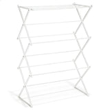 Uscator Vertical Elindor® pentru Rufe haine 6 Nivele, Pliabil, 11 Bare pentru Uscare Haine, Suport Fix, Economie de Spatiu, Ideal pentru Interior, Greutate Maxima Suportata 14.5 kg, 37 × 75 × 106 cm, Alb