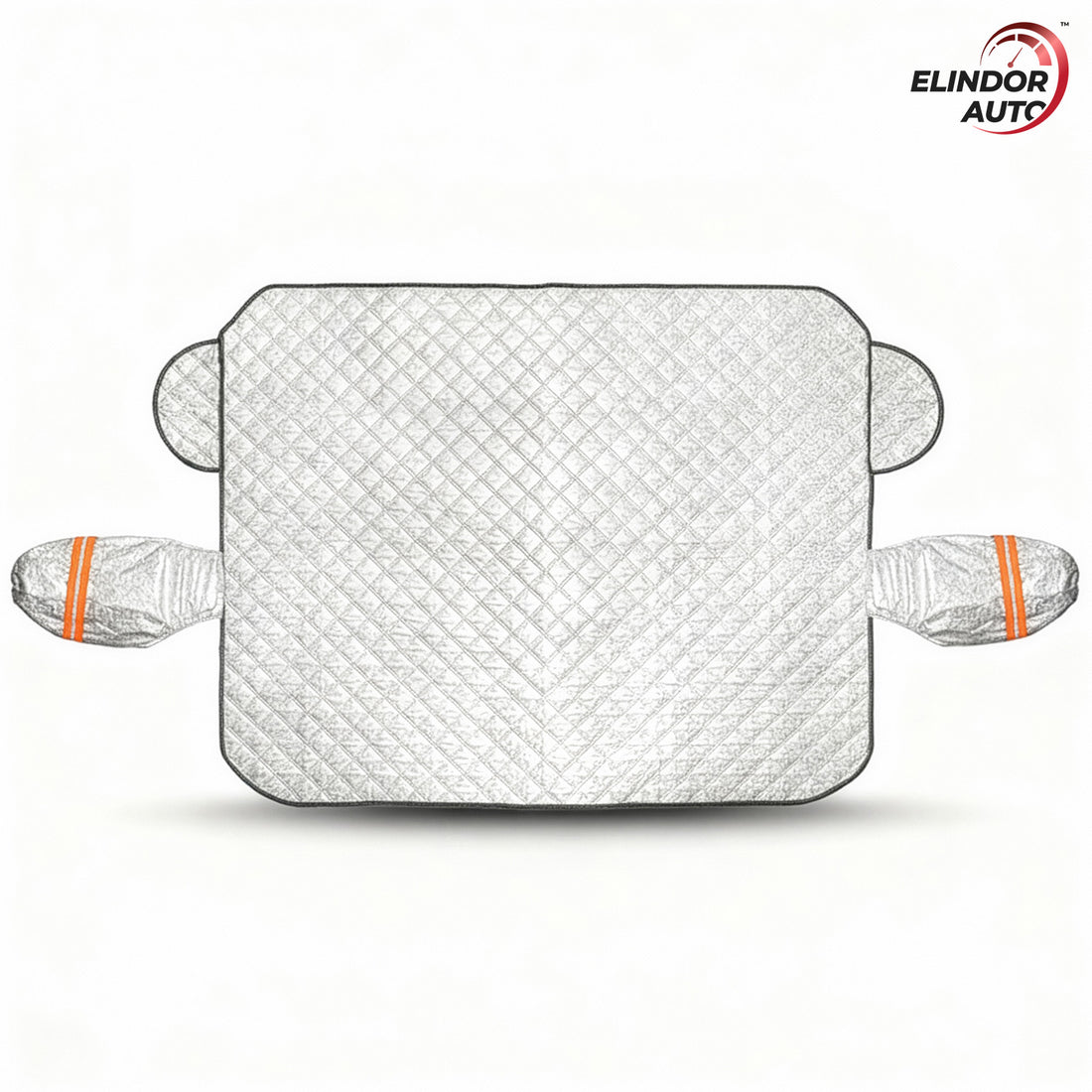 Parasolar Auto Elindor® pentru Parbriz si Oglinzi, Magnetic cu 9 Magneti, cu Banda Reflectorizanta, Material cu 4 Straturi, Universal, Folie pentru Protectie Soare, Anti-inghet, Pliabil, Usor de Depozitat, Accesorii Masina Exterior, 230 x 165 cm, Argintiu