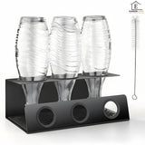 Scurgator de Sticle Elindor® cu 3 Orificii, Suport Scurgere Capace, Otel Inoxidabil, Ideal pentru Chiuveta in Bucatarie, Bar, cu Scurgere Automata si Ventilatie Completa, Multifunctional, 11.3 x 13.3 x 30 cm, Negru