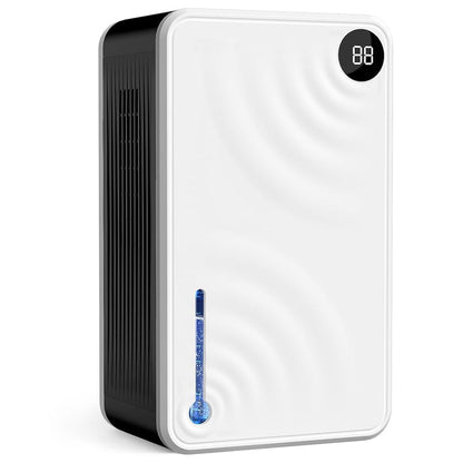 Dezumidificator Compact Elindor® pentru Aer Casa, Rezervor 3500ml, Ultra Silentios 35dB, Oprire Automata, Filtru Detasabil, 2 Trepte Viteza,7 Lumini LED, Perfect pentru Dormitor, Baie, Living, Ajuta la Prevenirea Formarii Mucegaiului, 21 x 12 x 35 cm, Alb