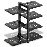 Organizator Vase Elindor®, Suport Oale Chiuveta, Ideal pentru Farfurii, Oale, Tigai, cu 7 Compartimente si 6 Nivele, pentru Bucatarie Multifunctional, pentru Blat sau in Dulap, 51 x 22.6 x 53 cm, Negru