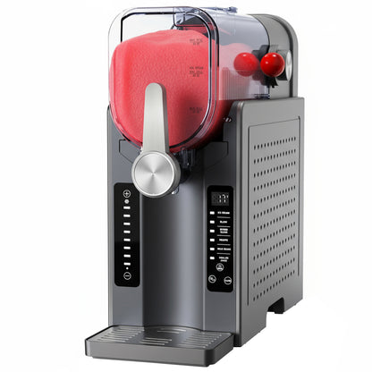 Masina Slushie Elindor® fara Gheata, 6 Programe Automate, Ecran LED, Auto Curatare, Capacitate 2 L, Otel Inoxidabil 304 + ABS, Racire Rapida 15-60 Min, Bauturi Inghetate, Smoothie, Frappe, Milkshake, 44.5 × 44 × 21 cm, Negru