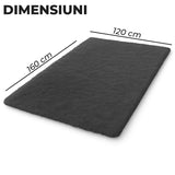 Covor Elindor® Antiderapant, Lavabil, Modern, Ideal pentru Living, Dormitor, Birou, Camera Copiilor, Covor cu Tesatura Lunga si Moale, Curatare Usoara, 120 x 160 cm, Gri