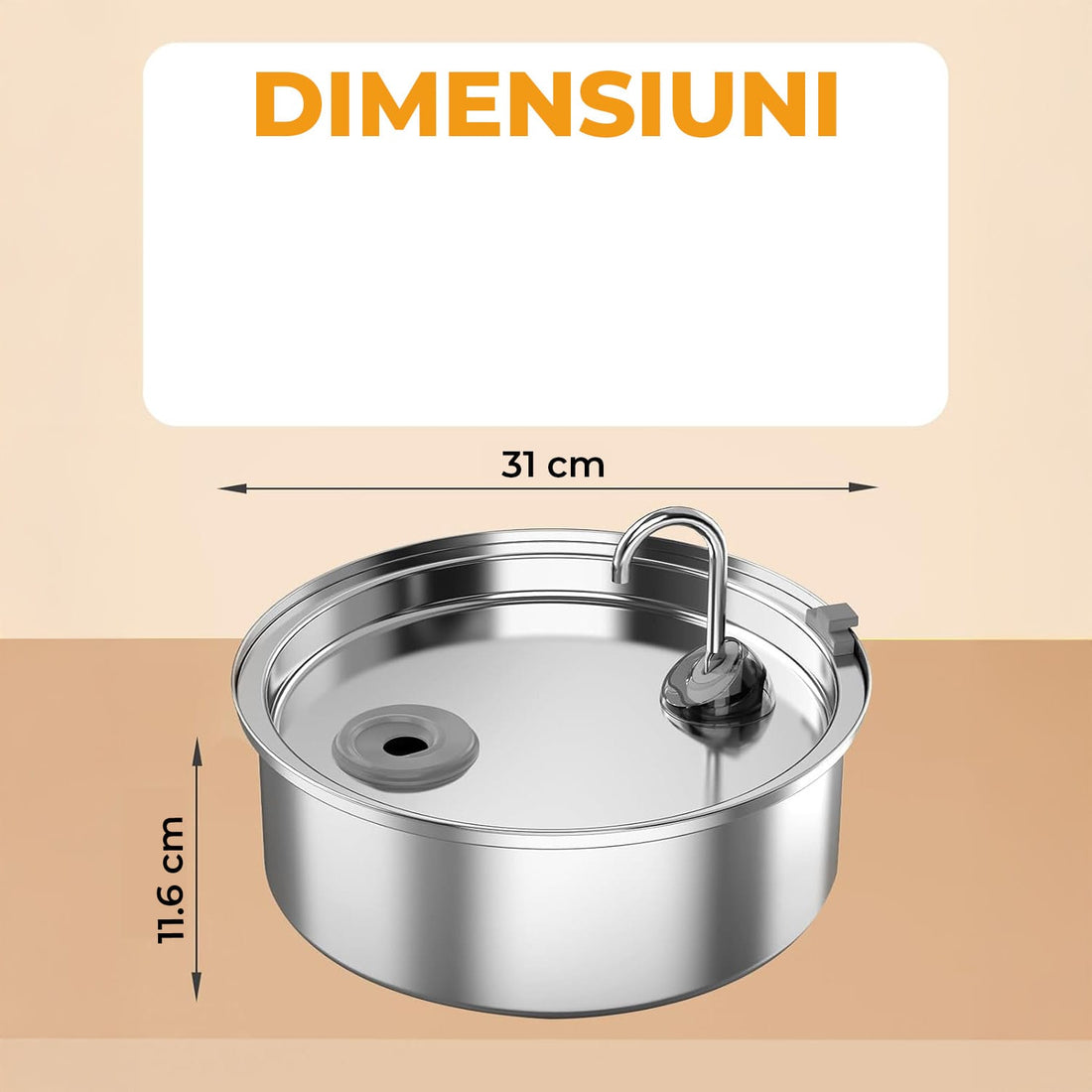 Dispenser de Apa Automata 7L Elindor®, 2 Moduri de Functionare, Argintiu