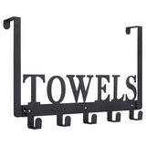 Suport Prosop Elindor® Polita cu Sistem de Agatare sau Prindere pe Perete, cu 5 Carlige, pentru Dus, Organizare in Bucatarie sau Organizator Baie, Accesorii, 38 x 26.3 x 4.5 cm, Negru