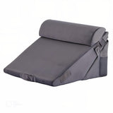 Set 3 Perne Ortopedice Elindor® pentru Pat, Perna Spuma cu Memorie, Hipoalergenica, Suport Spate, Picioare, Genunchi, Post-Operator, Anti-Reflux, Antisforait, Antirid, Hipoalergenic Huse Bumbac Aspect Catifea, Pliabile, Reglabile 23-30 cm, Gri