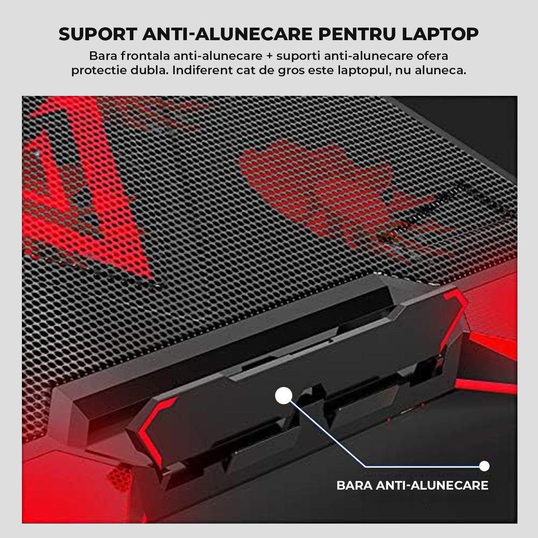 Cooler Laptop Gaming RGB Elindor® Suport cu Unghi Reglabil pe 5 Nivele, Viteza Ajustabila, Dimensiuni Compatabile 15.6-17 Inch, 5 Ventilatoare Puternice si Silentioase 20dB, 2 Porturi USB, pentru Birou, Calatorii, 45.5 x 32 x 3.2 cm, Negru