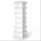 Organizator pentru Pantofi Elindor® Pantofar cu 4x 7 Nivele, Rotativ 360°, Suport pentru Papuci, Dulap Hol, Dormitor, Economisire Spatiu, Depozitare Incaltaminte, 59×59×160 cm, Alb