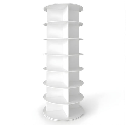 Organizator pentru Pantofi Elindor® Pantofar cu 4x 7 Nivele, Rotativ 360°, Suport pentru Papuci, Dulap Hol, Dormitor, Economisire Spatiu, Depozitare Incaltaminte, 59×59×160 cm, Alb