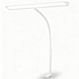 Lampa de Birou Elindor® Ultra-Wide, Alba cu LED, Nivel de Luminozitate Reglabil de la 2700K pana la 6500K, Veioza cu Clema Metalica si Brat Reglabil, Protectie pentru Ochi, Inaltime Totala 66 cm, Latime 40 cm