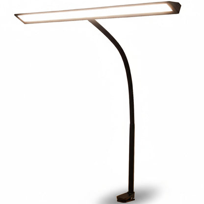 Lampa de Birou Elindor® Ultra-Wide, Neagra cu LED, Nivel de Luminozitate Reglabil de la 2700K pana la 6500K, Veioza cu Clema Metalica si Brat Reglabil, Protectie pentru Ochi, Inaltime Totala 66 cm, Latime 40 cm
