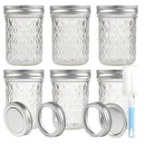 Set 6 Borcane din Sticla Elindor® cu Capac Ermetic, Borcan 240 ml Ideal pentru Miere, Dulceata, Condimente, Cafea, Zahar si pentru Fermentare Muraturi, Capace Metalice, Recipient Depozitare in Bucatarie, Transparent