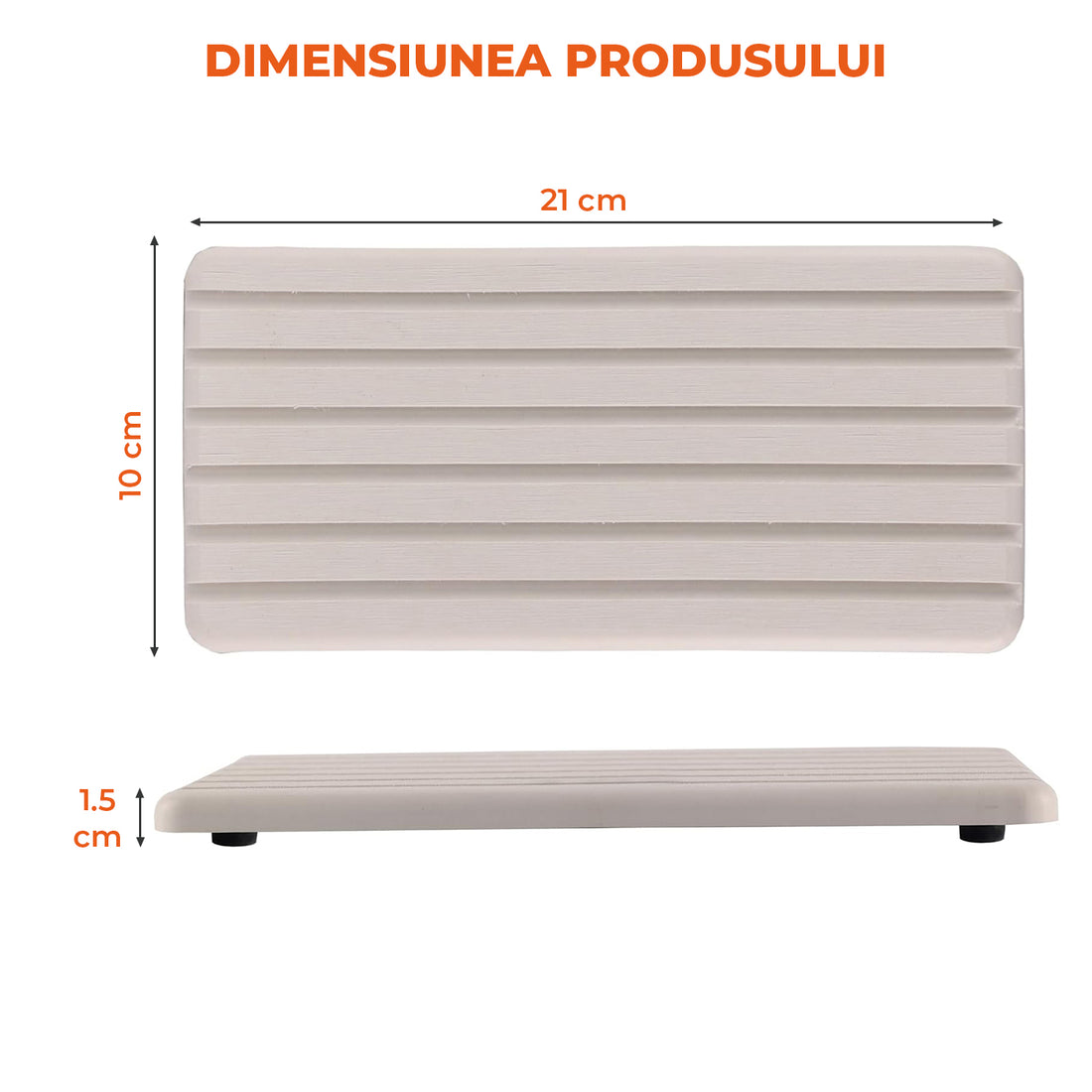 Set 2 Covorase pentru Chiuveta Elindor® din Diatomit, Extra Absorbant, Uscare Rapida, Antiderapante, Design Contemporan si Minimalist, Rezistente la Apa, 21 cm x 10 cm x 1.5 cm, Bej Deschis