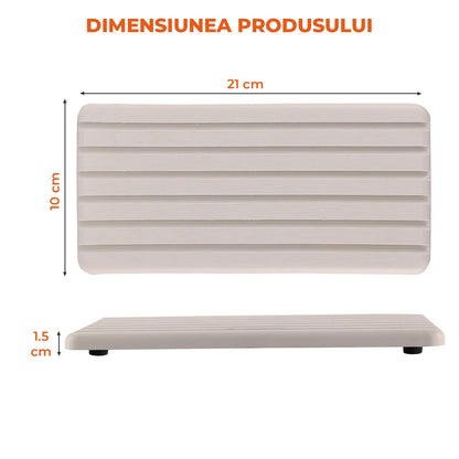 Set 2 Covorase pentru Chiuveta Elindor® din Diatomit, Extra Absorbant, Uscare Rapida, Antiderapante, Design Contemporan si Minimalist, Rezistente la Apa, 21 cm x 10 cm x 1.5 cm, Bej Deschis