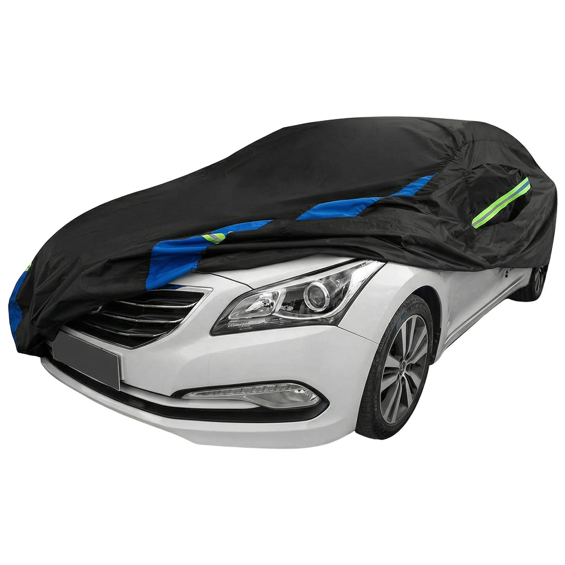 Prelata Auto Premium Elindor® Impermeabila, Protectie UV, Antisoare, Praf, Ploaie si Zapada, Toate Anotimpurile, Husa Exterior, Huse Protectie Completa, Universala, Accesorii Masina, Marime Sedan XXXL, 530 × 200 × 150 cm, Negru