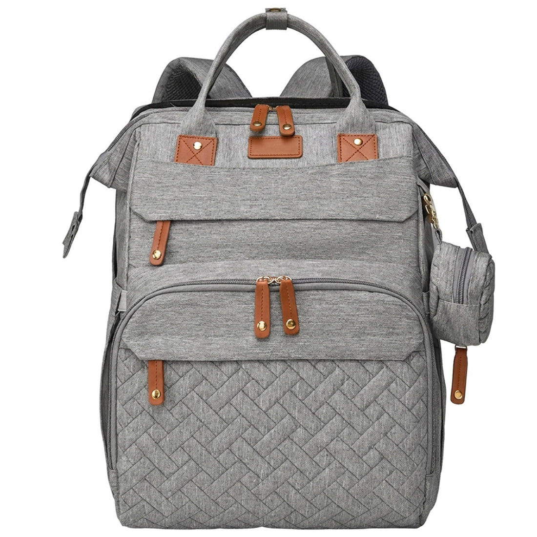 Geanta Scutece Elindor®, Rucsac pentru Bebelusi cu Masa de Schimbare Portabila, Port USB si 19 Buzunare Organizare, Material Oxford 900D Impermeabil, 43 × 30.5 × 24 cm, Gri