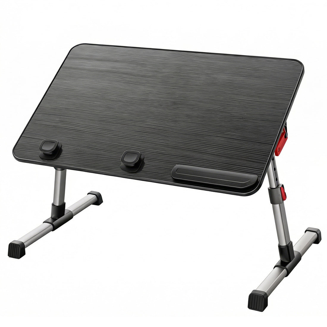 Masa Pliabila pentru Laptop Elindor® Antiderapanta, 4 Unghiuri de Inclinare, 5 Niveluri Inaltime, Birou Portabil Utilizare in Orice Loc, Ideala la Munca sau Mic Dejun la Pat, 60 × 33 × 24 cm, Negru