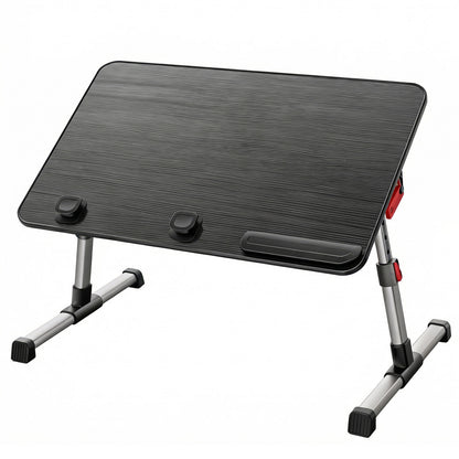 Masa Pliabila pentru Laptop Elindor® Antiderapanta, 4 Unghiuri de Inclinare, 5 Niveluri Inaltime, Birou Portabil Utilizare in Orice Loc, Ideala la Munca sau Mic Dejun la Pat, 60 × 33 × 24 cm, Negru