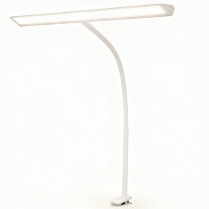 Lampa de Birou Elindor® Ultra-Wide, Alba cu LED, Nivel de Luminozitate Reglabil de la 2700K pana la 6500K, Veioza cu Clema Metalica si Brat Reglabil, Protectie pentru Ochi, Inaltime Totala 66 cm, Latime 40 cm