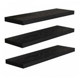 Set 3 Rafturi Elindor® Negre, Raft Suspendat de Depozitare, Mobila Bucatarie, Dormitor, Baie sau Birou, Etajera Practica cu Design Aerisit, Usor de Asamblat, Perfecta pentru Organizare Carti, Vesela, Condimente, Polita Produse Diverse, 40 x 17 x 1.5 cm