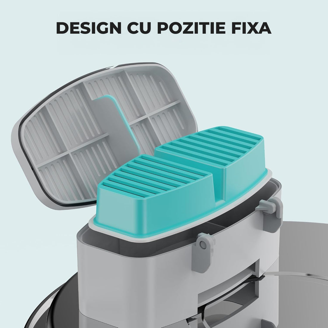 Set 6 Filtre de Rezerva + 6 Filtre de Burete pentru Dispenser de Apa Elindor, Tip Adapator Fantana pentru Pisici si Caini, Purificare, Carbon Activ, Rasina de Ioni, Elimina Eficient Impuritatile si Firele de Par, Cyan