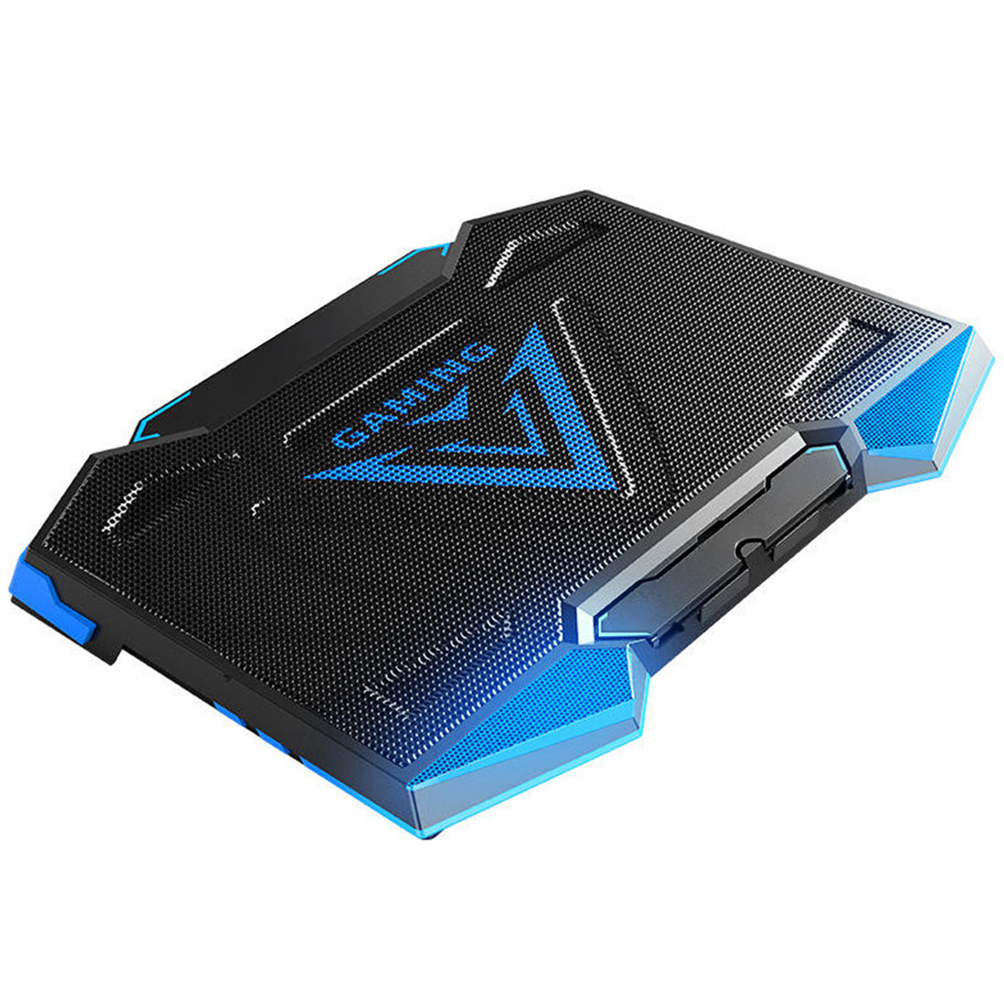 Cooler Laptop Gaming RGB Elindor® Suport cu Unghi Reglabil pe 5 Nivele, Viteza Ajustabila, Dimensiuni Compatabile 15.6-17 Inch, 5 Ventilatoare Puternice si Silentioase 20dB, 2 Porturi USB, pentru Birou, Calatorii, 45.5 x 32 x 3.2 cm, Negru