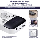 Freza Unghii Electrica Elindor® cu Suport Pila Electrica Reincarcabila, Set Complet de Ingrijire pentru Manichiura si Pedichiura Profesionala, Cuticule sau Calcaie, 45000 RPM, Viteza Reglaj Continuu, 6 Capete Detasabile, 6 Benzi Abrazive, Ecran LCD, Alb