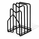 Suport Tocatoare Metalic Elindor® Organizator Compact si Elegant pentru Bucatarie, Baza Antiderapanta, Ideal pentru Tocatoare, Capace Oale si Tigai, Ustensile Bucatarie, Carti, 12.5 × 14.5 × 21.5 cm, Negru