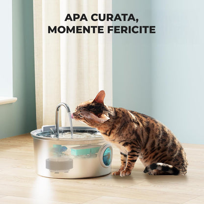 Set 6 Filtre de Rezerva + 6 Filtre de Burete pentru Dispenser de Apa Elindor, Tip Adapator Fantana pentru Pisici si Caini, Purificare, Carbon Activ, Rasina de Ioni, Elimina Eficient Impuritatile si Firele de Par, Cyan