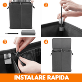 Coș de Rufe Dublu, 136L, Pliabil cu 2 Compartimente, Saci Detașabili, 60x35x65 cm