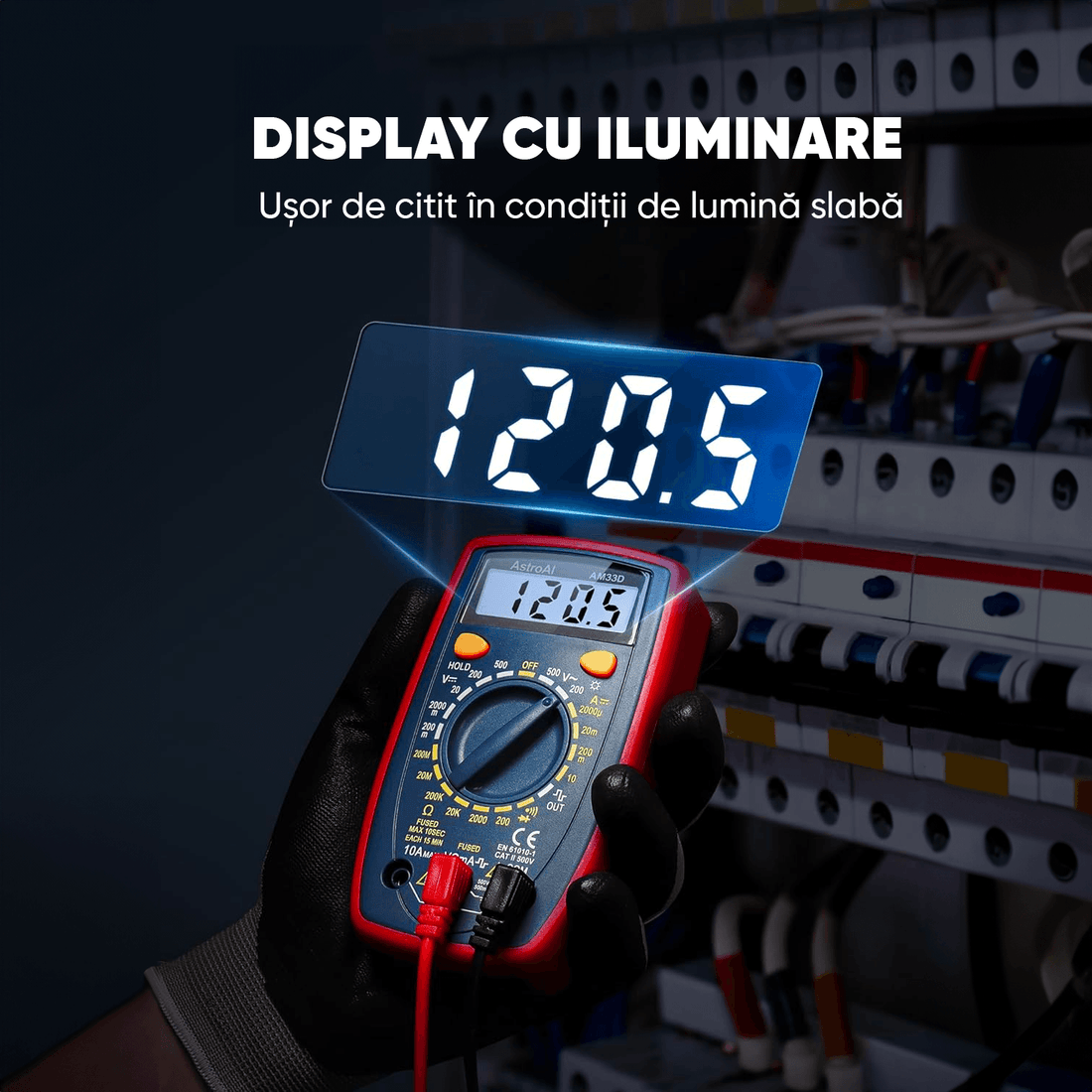 Multimetru Digital pentru Tensiune, Curent, Rezistență și Continuitate