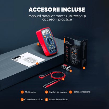 Multimetru Digital pentru Tensiune, Curent, Rezistență și Continuitate
