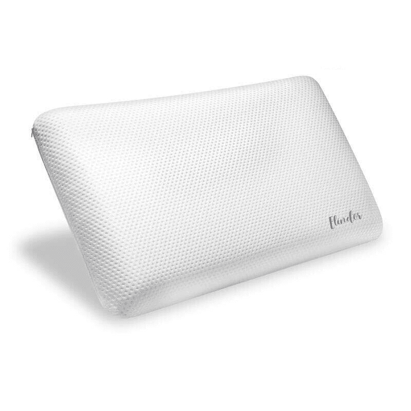 Pernă Ortopedică Memory Foam, Suport Gât și Cervical, Husa Detasabilă, Design Ventilat, 60x40x12 cm, Alb