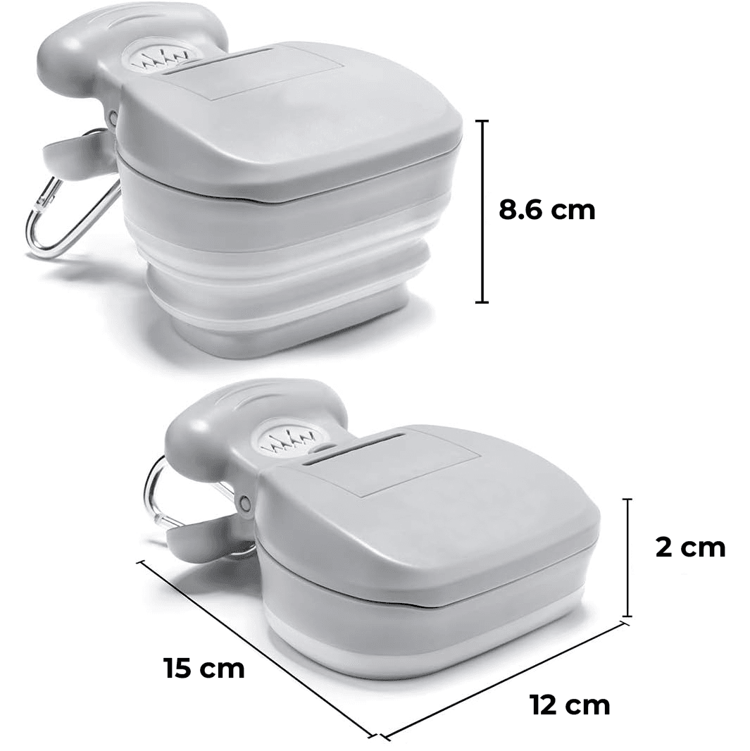 Dispozitiv Portabil pentru Colectarea Excrementelor Canine, Extensibil, Compartiment Sac, Gri
