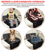 Husă de Protecție pentru Șezut Scaun Auto ISOFIX, Impermeabilă, cu 3 Buzunare din Plasă, Universală, Neagră