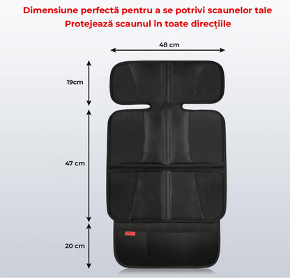 Husă de Protecție pentru Șezut Scaun Auto ISOFIX, Impermeabilă, cu 3 Buzunare din Plasă, Universală, Neagră