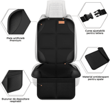 Husă Auto Full ISOFIX, Impermeabilă, cu 2 Buzunare din Plasă, Universală, Neagră