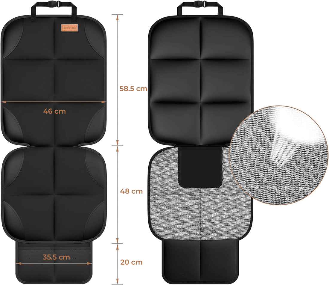 Husă Auto Full ISOFIX, Impermeabilă, cu 2 Buzunare din Plasă, Universală, Neagră