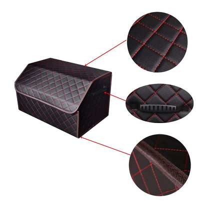 Organizator Portbagaj Auto Premium, Multifuncțional, 36 cm, Pliabil, Negru/Roșu