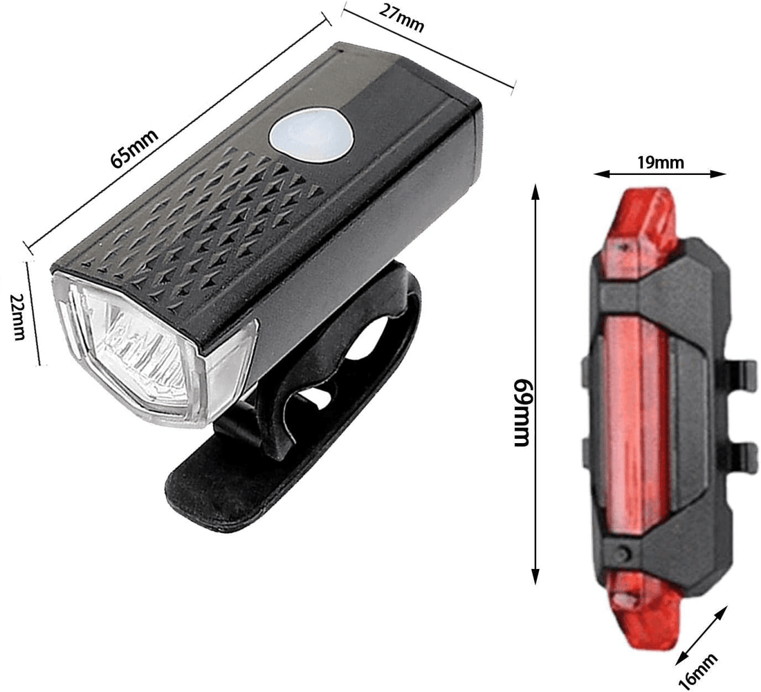 Set Lumini Bicicletă: Față IPX6 cu 3 Moduri & Flash Nocturn, Spate LED