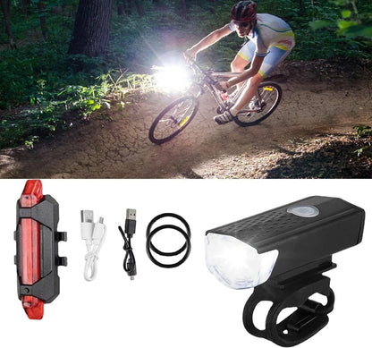 Set Lumini Bicicletă: Față IPX6 cu 3 Moduri & Flash Nocturn, Spate LED