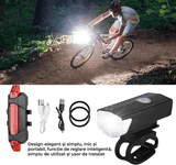 Set Lumini Bicicletă: Față IPX6 cu 3 Moduri & Flash Nocturn, Spate LED
